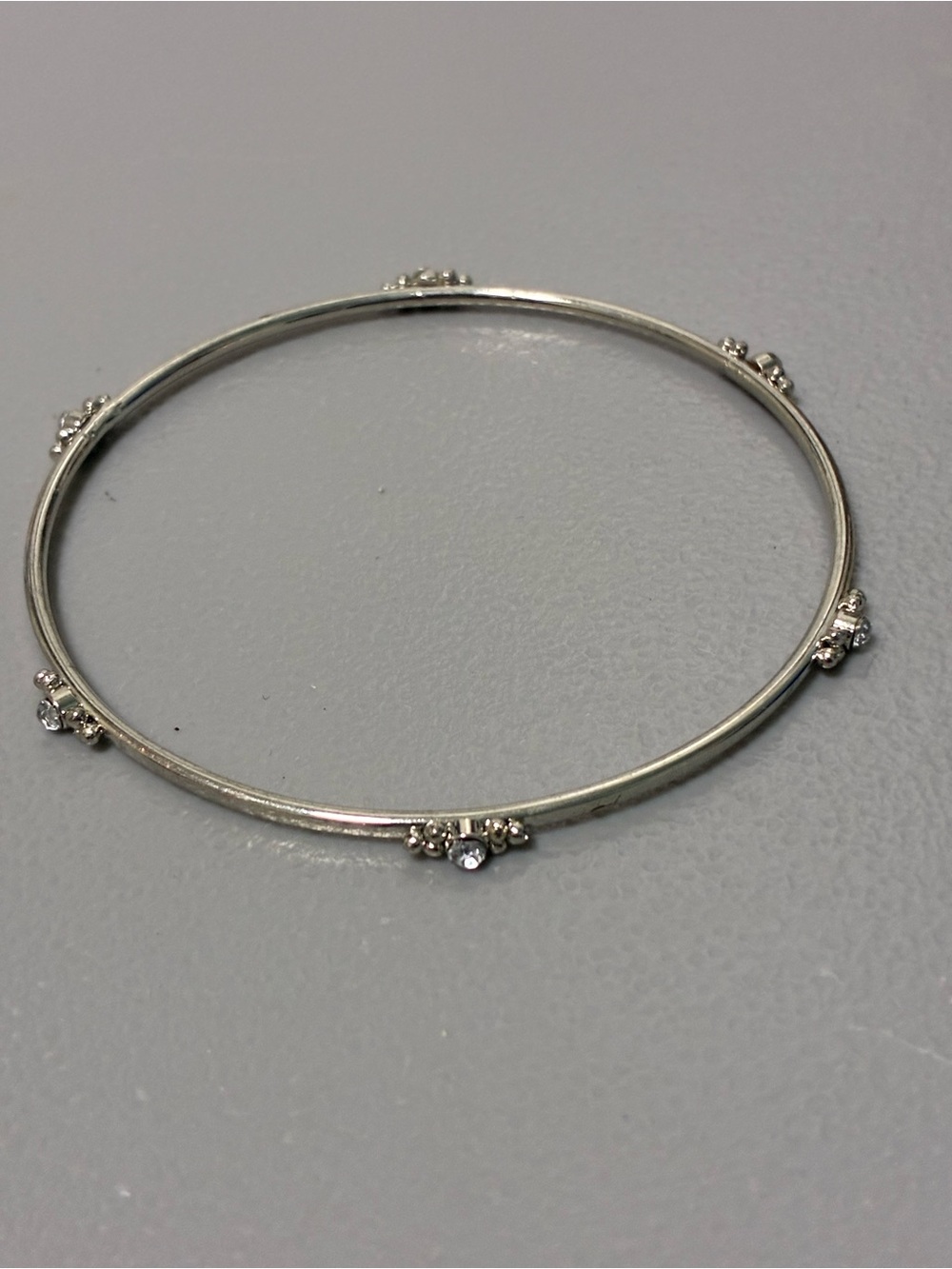 Silver-tone Crystal Accent Bangle Bracelet - Women Jewelry